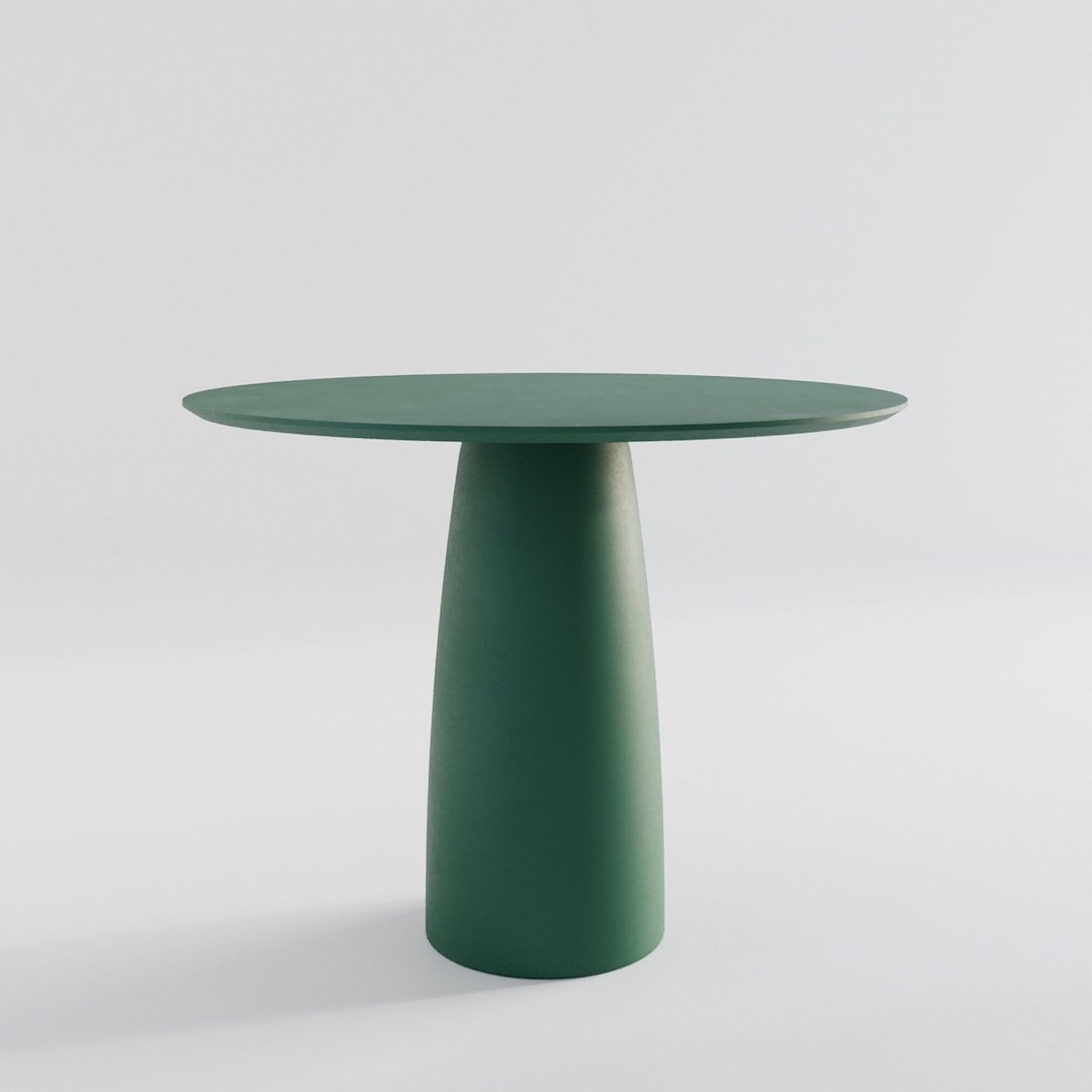 Kopar Table in Dark Green Modern Contemporary Japandi Sleek Round ...