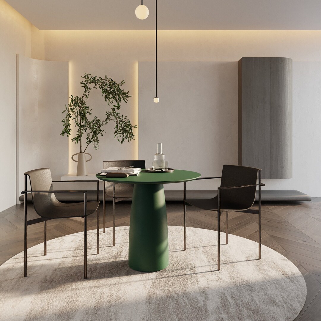 Kopar Round Green Dining Table D850 - Etsy UK