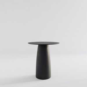 Antracit runt matbord: Japandi-stil, enkelben (D69cm/H74cm) bild 10