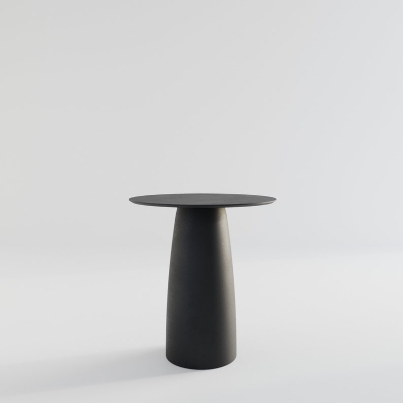 Antracit runt matbord: Japandi-stil, enkelben (D69cm/H74cm) bild 10