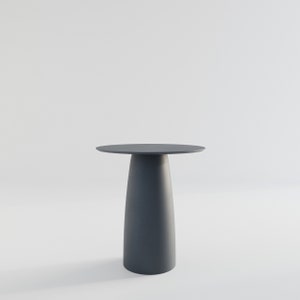 Antracit runt matbord: Japandi-stil, enkelben (D69cm/H74cm) bild 2