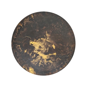 Kopar Round Aged Brass Tabletop d70cm - 27.5inches  / unique / rare find / easy mount /