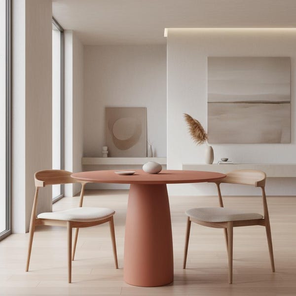 Kopar Round Terracotta color  Dining Table d98
