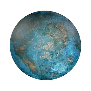 Green Brass Patina Tabletop: Artisan Dining Coffee Table