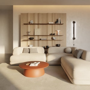 Wabi Sabi style Coffee table Earth1 I Terracotta color I For Designers I Any color I Low table I Mini table I One leg I 69/85/98cm diameter