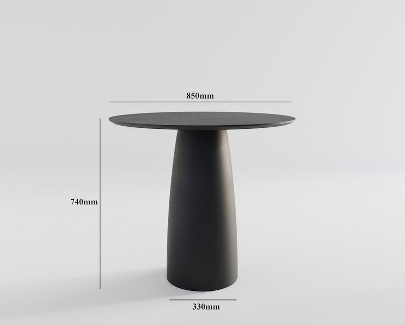 Kopar Round Black colour dining table d850 image 3
