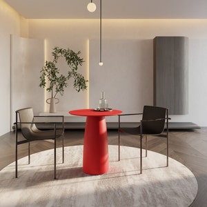 Kopar Round Red color Dining Table d690mm image 1
