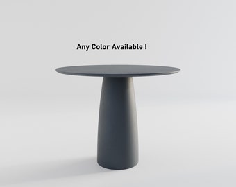 Kopar Round Anthracite colour  Dining Table/ diameter 98mm - 38.6inches / Height 74cm - 21.9inches / Modern design / Single base / Rare find