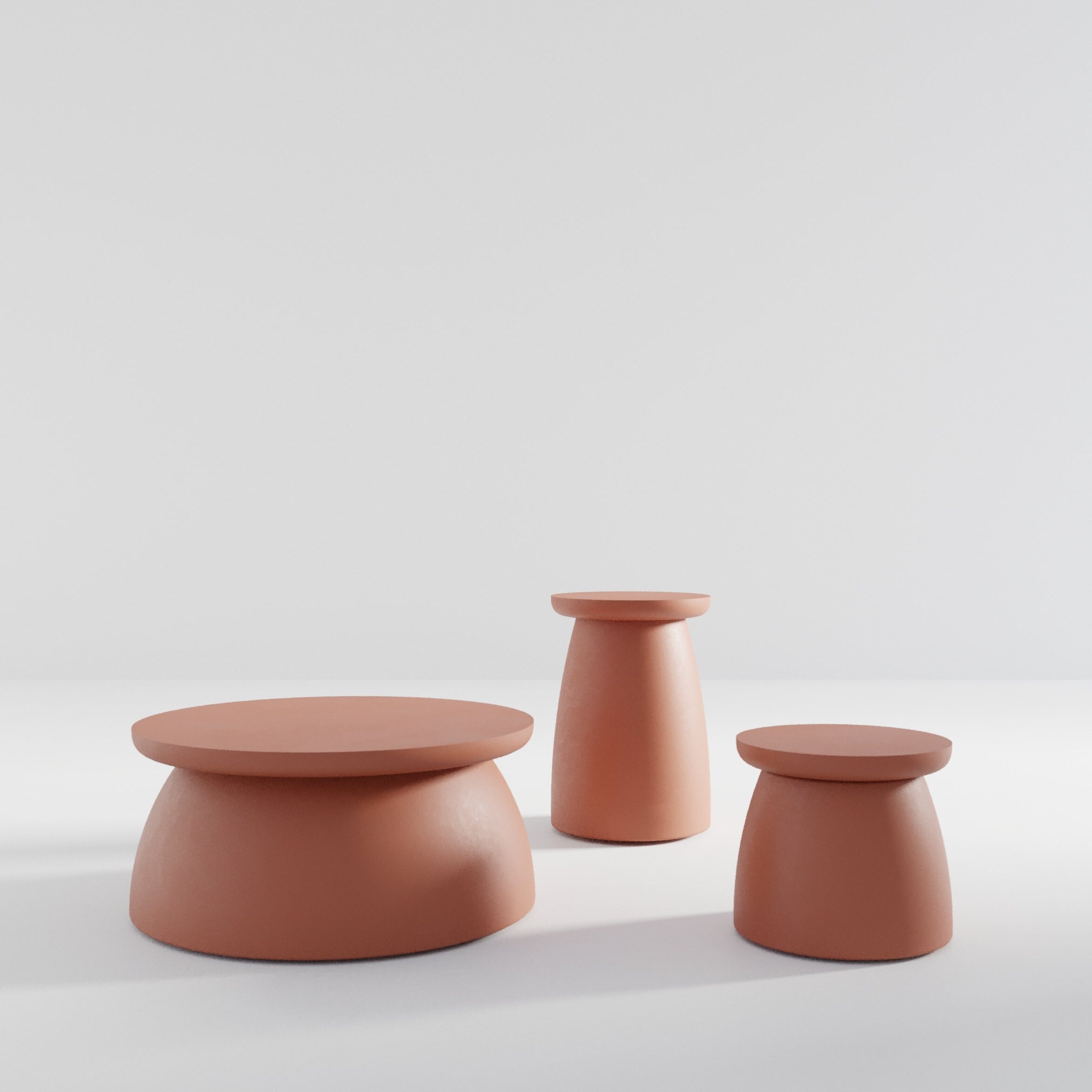 Terracotta Coffee Table Set: Japandi Style Painted MDF - Etsy Canada