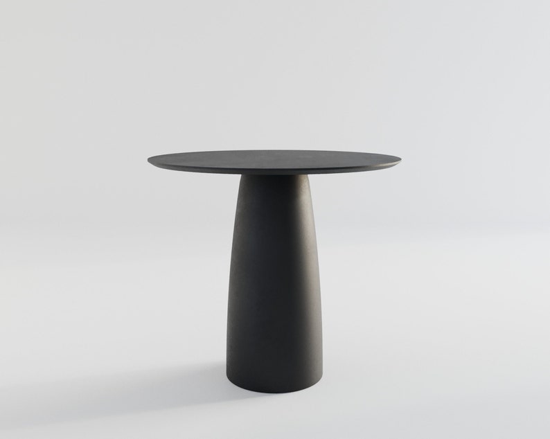 Kopar Round Black colour dining table d850 image 1