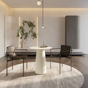 Kopar Round Beige color  Dining Table d690mm