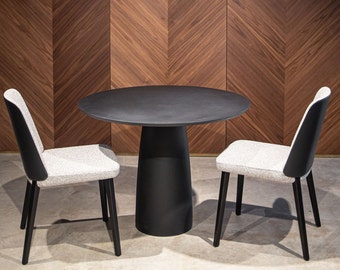 Kopar Ronde Black Lava eettafel d98 \ Japandi design / Enkel onderstel / Minimalistisch / Meer kleuren beschikbaar PM