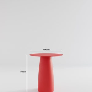 Kopar Round Red color Dining Table d690mm image 3