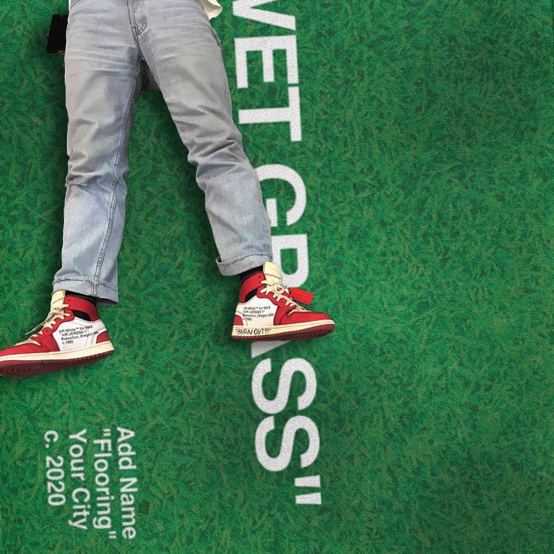 Wet Grass Rug for Hypebeast Room Decor Sneakerheads Gift for Etsy