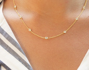 diamond station necklace tiffany