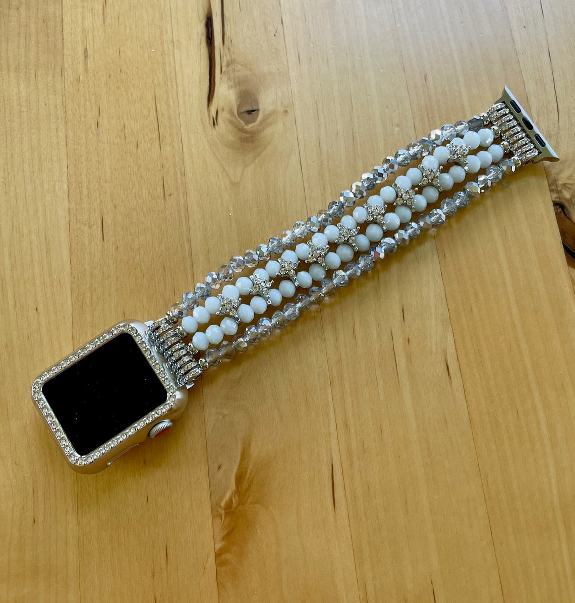 Beaded Apple Watch Band Elastic Bracelet Women Gift Etsy UK