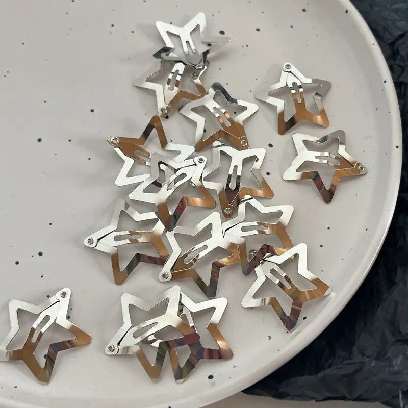 5pcs Y2k Star Hair Clip Silver Hair Clips Star Accessories Y2k Etsy UK