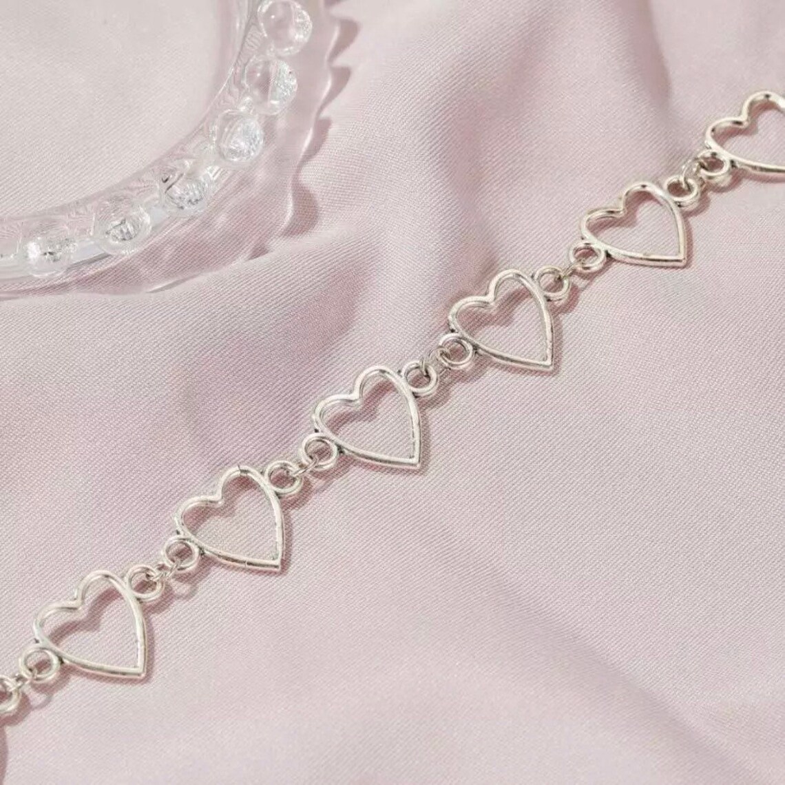 Y2k Heart Silver Choker Necklace Dainty Necklace Jewellery Etsy UK