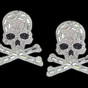 Reusable Skull and Cross Bones Rhinestone Pasties - Etsy