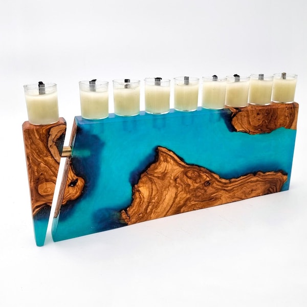 Epoxy resin Chanukah menorah