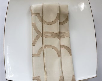 Satin, Jacquard Weave, Champagne Dinner Napkins