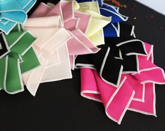Polyester Cocktail Napkins with White Trim, Novelty Napkins , 10 - 12 inch Napkins