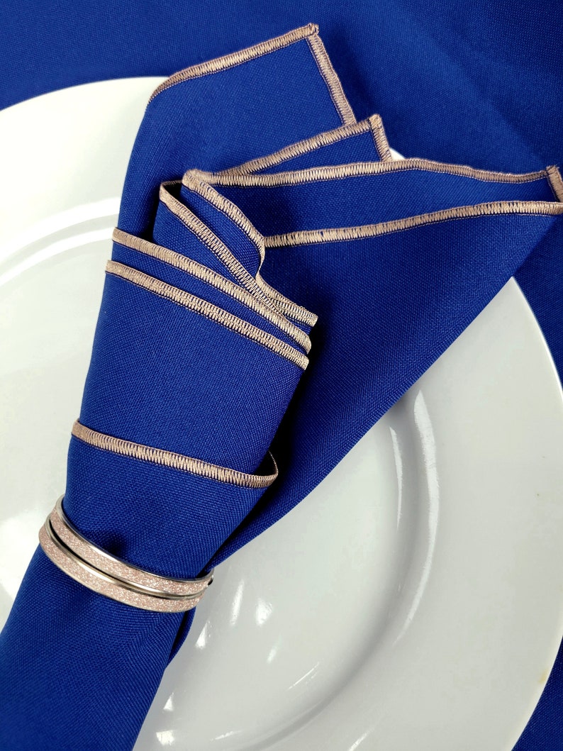 Royal Blue and Gold Dinner Napkins Cocktail Napkins Etsy