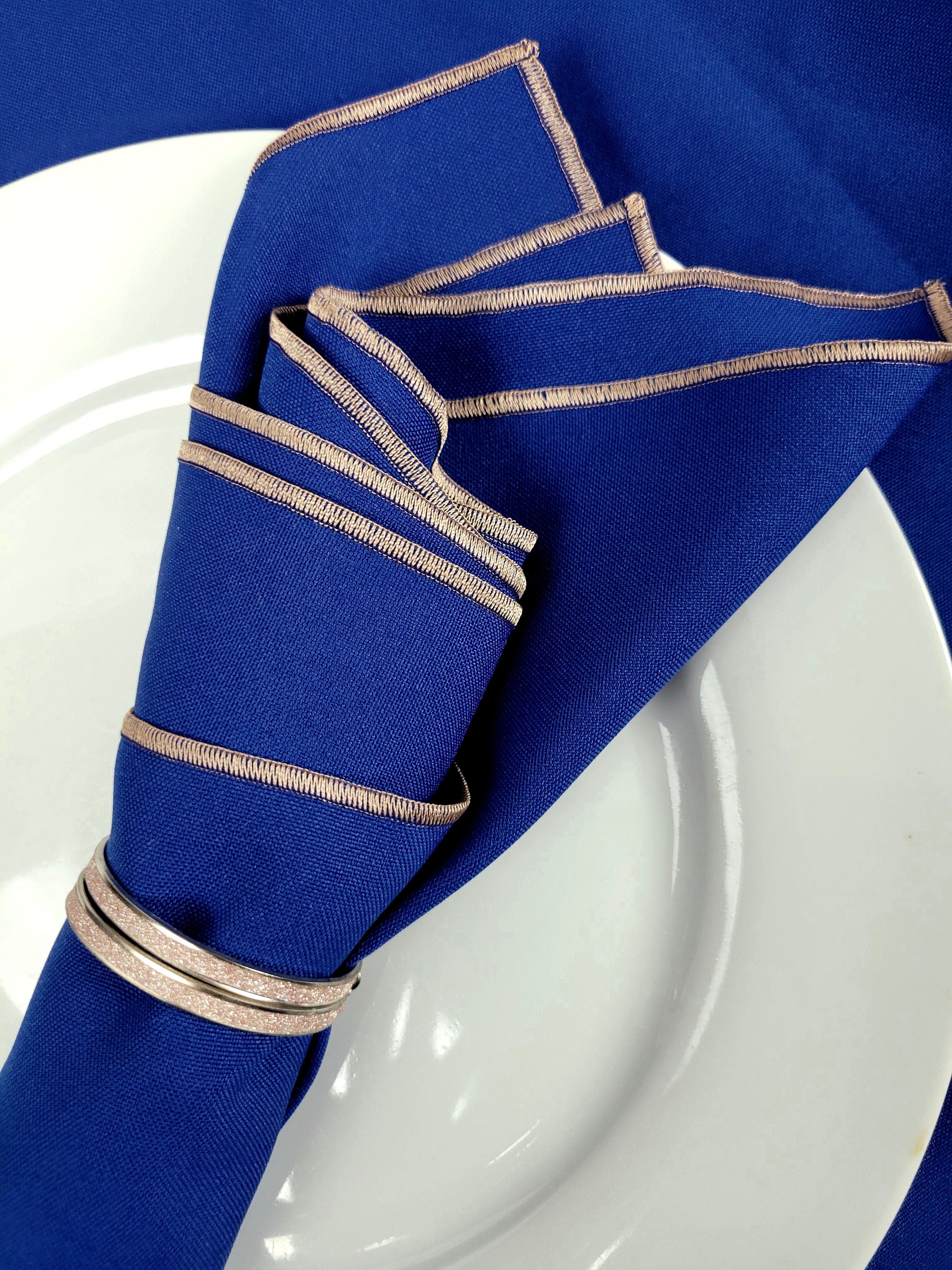 Royal Blue Polyester Dinner Napkin Blue Cloth Napkin Etsy