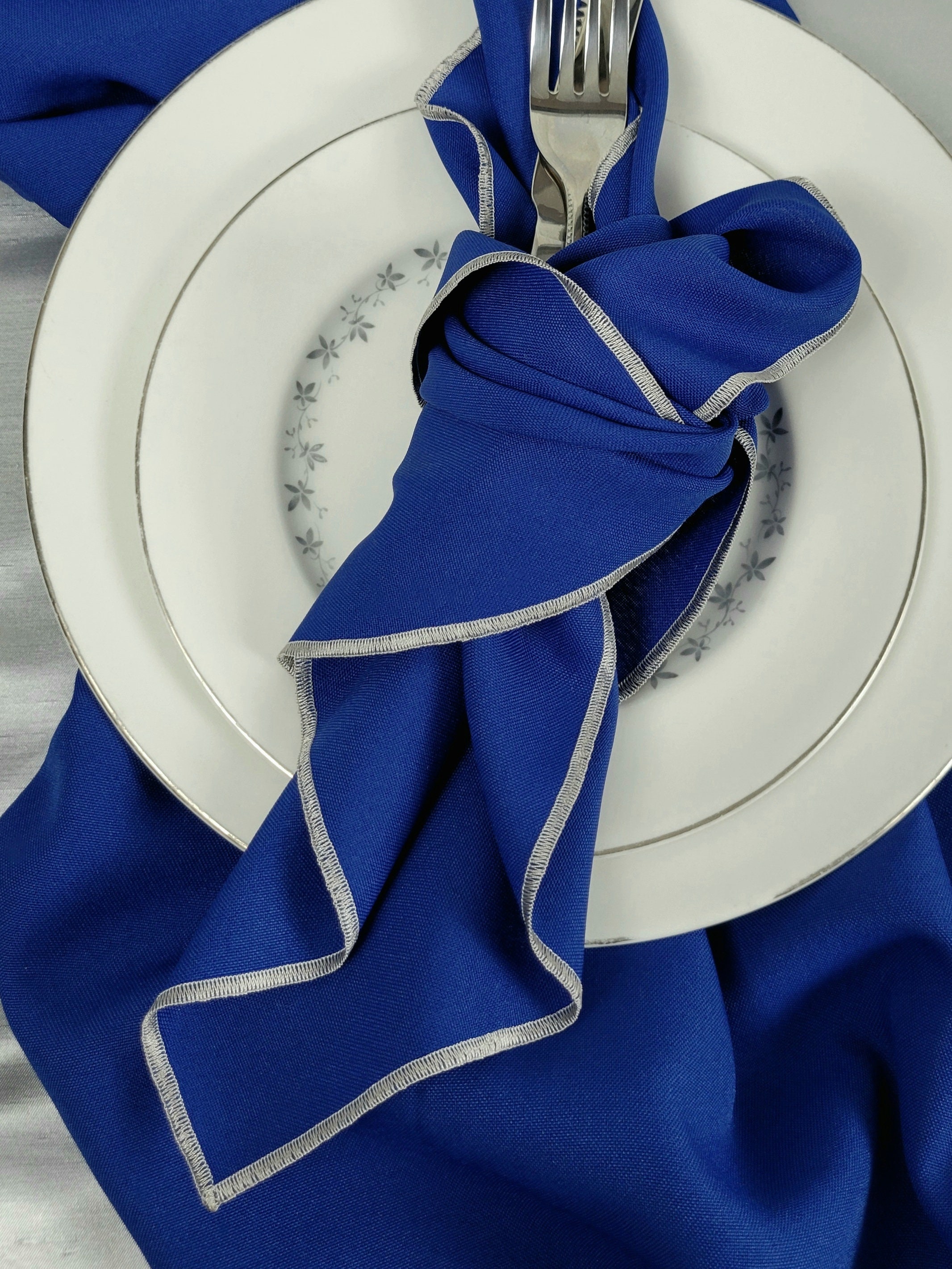 Royal Blue Polyester Dinner Napkin Blue Cloth Napkin Etsy