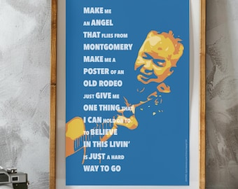 John Prine Lyric Art Poster: Angel from Montgomery Music Print
