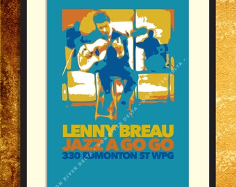 Lenny Breau, art print, wall art, jazz poster, digital print