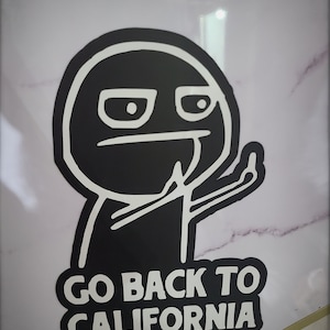 Humorous 9x6in &quot;Go Back to _&quot; Magnet with Middle Finger Figure – Custom State or Slogan