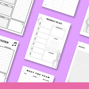 Printable dance planner PDF