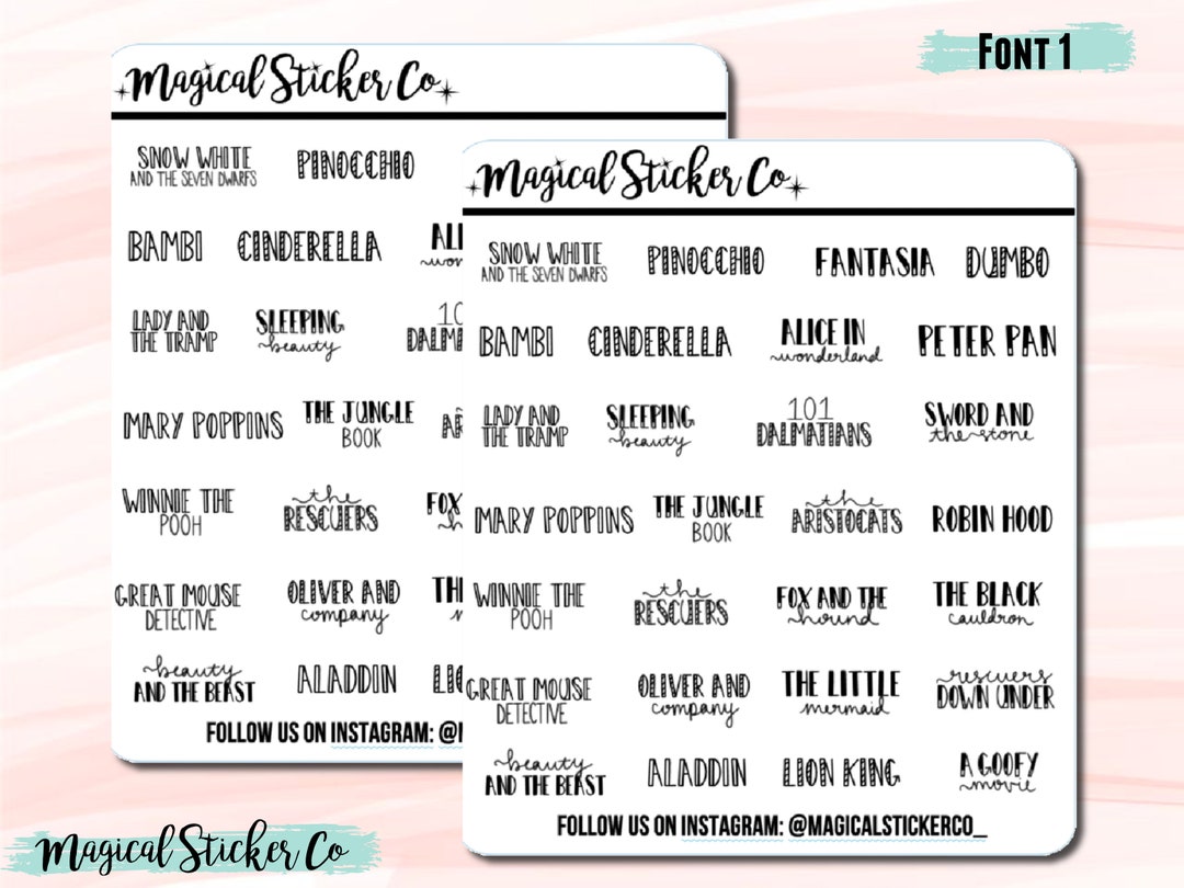 Magical Movies Sheet 1, Foil Planner Stickers - Etsy