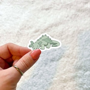 Pegatina de vinilo de peluche de dragón / Bonita / Pegatina para botella de agua / Pegatina para portátil / Pegatina para Kindle / Regalo para amantes de los libros / Pegatina impermeable /