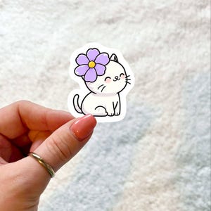 Pegatina de vinilo de gatito bonito / Linda / Pegatina para botella de agua / Pegatina para portátil / Pegatina para Kindle / Regalo para amantes de los libros / Pegatina impermeable /