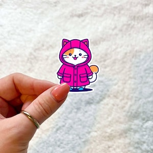 Pegatina de vinilo con diseño de gato envuelto / Bonita / Pegatina para botella de agua / Pegatina para portátil / Pegatina para Kindle / Regalo para amantes de los libros / Pegatina impermeable /