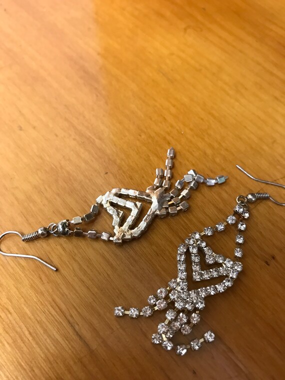Rhinestone pierce earrings - image 2