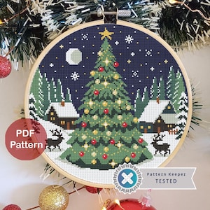 Christmas Tree PDF cross stitch pattern | Christmas Cross stitch Pattern | Instant download