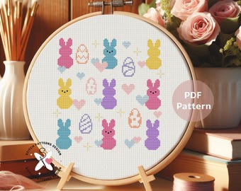 Schema punto croce per caramelle pasquali: modello per le vacanze di primavera (schema PDF)