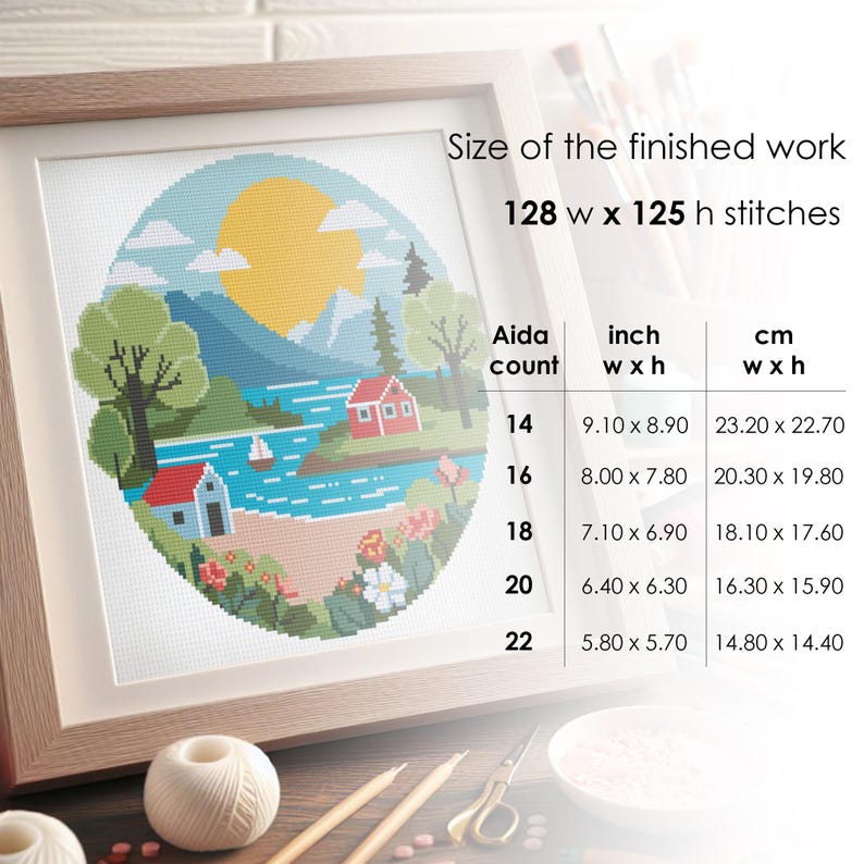 Four Seasons Landscape Cross Stitch Pattern: Set of 4 (PDF Download) - Etsy