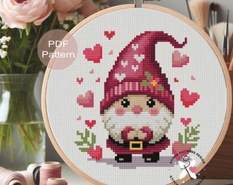 Wichtel Kreuzstich-Muster Valentinstag Geschenk (PDF-Muster)