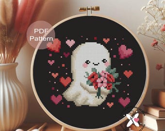 Geist mit Blumen Kreuzstich-Muster Valentinstag Geschenk