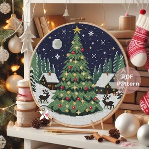 Christmas Tree PDF cross stitch pattern | Christmas Cross stitch Pattern | Instant download