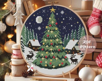 Christmas Tree Cross Stitch Pattern: Festive Holiday Decor (PDF Pattern)