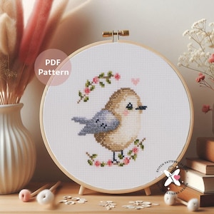 Bird PDF cross stitch pattern | Small Bird Cross stitch Pattern | Instant download | Small
