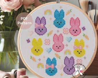 Schema punto croce Bunny Peeps: fai da te per Pasqua (schema PDF)