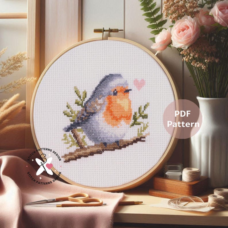 Robin Bird Cross Stitch Pattern: Detailed Chart (PDF Download) image 7