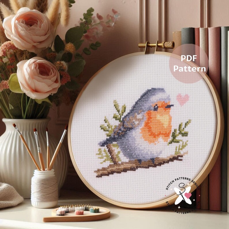 Robin Bird Cross Stitch Pattern: Detailed Chart (PDF Download) image 10