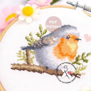Robin Bird Cross Stitch Pattern: Detailed Chart (PDF Download) image 2
